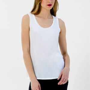 New Go Silk 100% Silk Tank Top Off White
